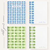 Individuelle Name Watercolor Green Floral Notebook Notizblock