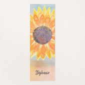 Individuelle Name Watercolor Sonnenblume Yogamatte (Vorderseite)