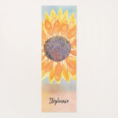 Individuelle Name Watercolor Sonnenblume Yogamatte (Rückseite)