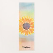 Individuelle Name Watercolor Sonnenblume Yogamatte (Vorderseite)