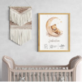 Individuelle Name Watercolor Teddy Bären Kinderzim Poster