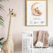 Individuelle Name Watercolor Teddy Bären Kinderzim Poster