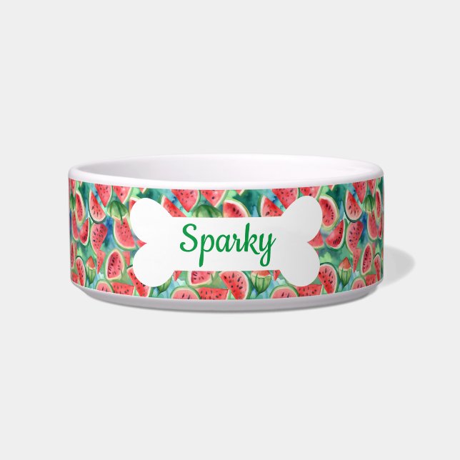 Individuelle Name Watermelon Muster Pet Dog Napf (Vorderseite)