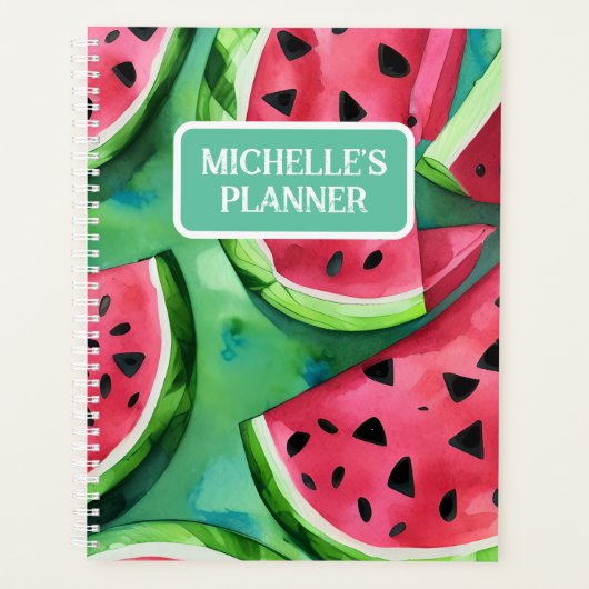 Individuelle Name Watermelon Planner Planer (Vorderseite)