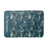 Individuelle Name Waves Muster Badematte (Vorderseite)