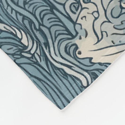 Individuelle Name Waves Muster Fleecedecke (Ecke)