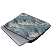 Individuelle Name Waves Muster Laptopschutzhülle (Vorne Knopf)