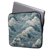 Individuelle Name Waves Muster Laptopschutzhülle (Vorderseite Links)