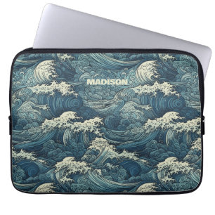 Individuelle Name Waves Muster Laptopschutzhülle