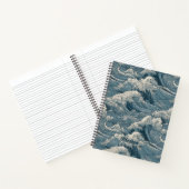 Individuelle Name Waves Muster Notizblock (Innenseite)