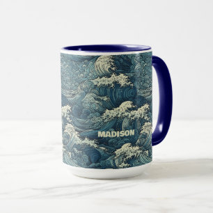 Individuelle Name Waves Muster Tasse