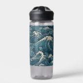 Individuelle Name Waves Muster Trinkflasche (Vorderseite)