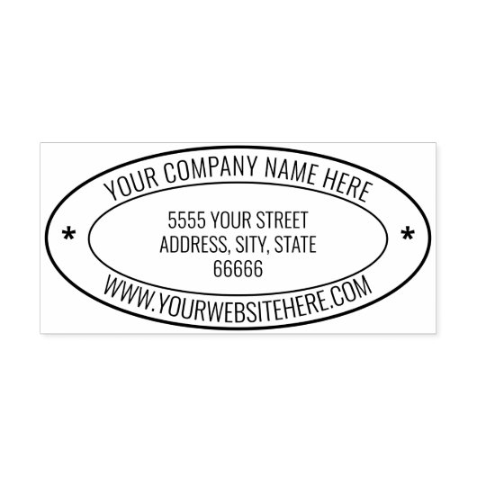 Individuelle Name Website Info Adresse Oval Rubber Gummistempel (Prägung)
