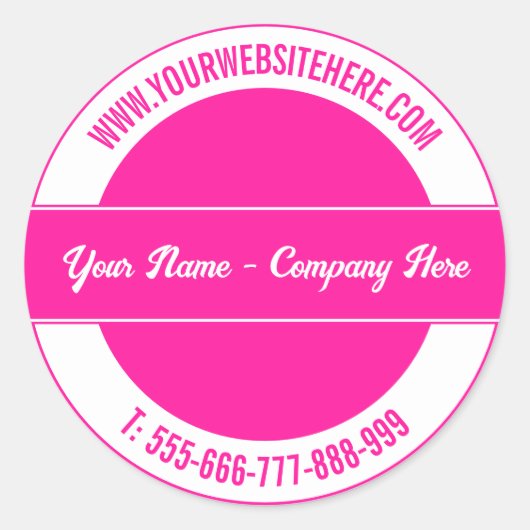 Individuelle Name Website Telefon Rundschreiben Fa Runder Aufkleber (Vorderseite)