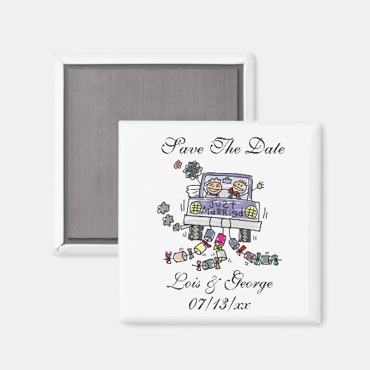Individuelle Name Wedding Save the Dates Magnet (Vorderseite/Rückseite)