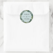 INDIVIDUELLE NAME WEDING EUCALYPTUS-KREDITAUFklebe Runder Aufkleber (Tasche)