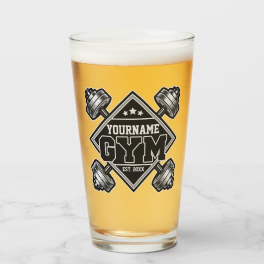 Individuelle Name Weightlift Zuhause Crossfit Gym Glas (Vorne (Gefüllt))