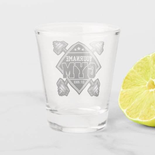 Individuelle Name Weightlift Zuhause Crossfit Gym Schnapsglas (Rückseite)