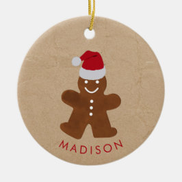 Individuelle Name Weihnachten Gingerbread Mann Coo Keramik Ornament
