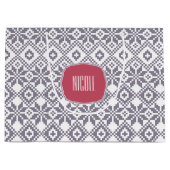 Individuelle Name Weihnachten Nordic Snowflake Mus Große Geschenktüte (Vorderseite)