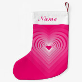 Individuelle Name Weihnachten Strumpf mit rosa Her Kleiner Weihnachtsstrumpf (Rückseite)