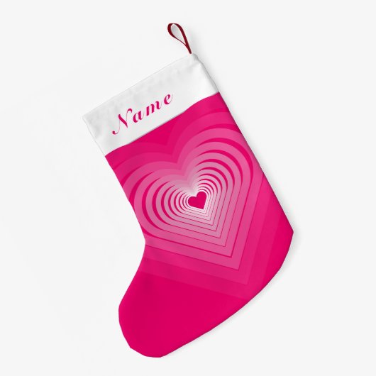Individuelle Name Weihnachten Strumpf mit rosa Her Kleiner Weihnachtsstrumpf (Rückseite (Hängend))