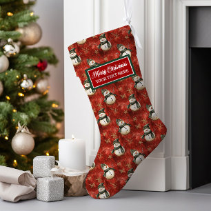 Individuelle Name Weihnachten Strumpf Wasserfarbe  Großer Weihnachtsstrumpf
