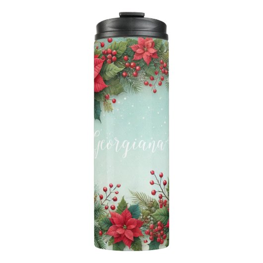 Individuelle Name Weihnachten Thermosbecher (Vorderseite)