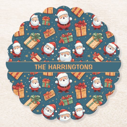 Individuelle Name Weihnachten Weihnachten Untersetzer (Vorderseite)