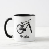 Individuelle Name Weihnachts-Bike-Angebot Tasse (Links)