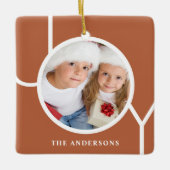 Individuelle Name Weihnachts-Foto Rost Keramikornament (Vorderseite)