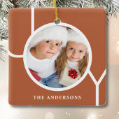 Individuelle Name Weihnachts-Foto Rost Keramikornament
