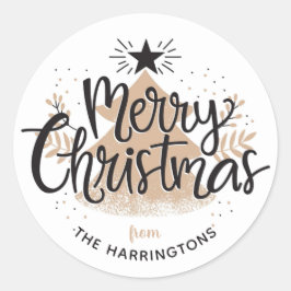 Individuelle Name Weihnachtsaufkleber Runder Aufkleber