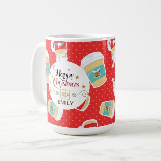 Individuelle Name Weihnachtsgeschenk Tasse (Vorderseite Links)