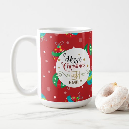 Individuelle Name Weihnachtsgeschenk Tasse - Glock (Mit Donut)