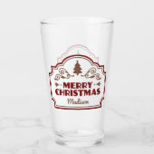 Individuelle Name Weihnachtsglas Glas (Rückseite)