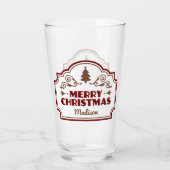 Individuelle Name Weihnachtsglas Glas (Vorderseite)