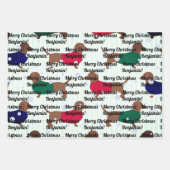 Individuelle Name Weihnachtshund (3 Blätter) Dacke Geschenkpapier Set (Vorderseite 2)