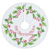 Individuelle Name Weihnachtskranz Polyester Weihnachtsbaumdecke (Vorderseite)