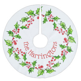 Individuelle Name Weihnachtskranz Polyester Weihnachtsbaumdecke