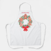 Individuelle Name Weihnachtskranz Schürze (Vorderseite)