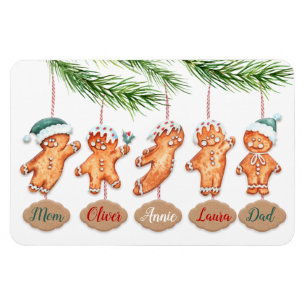 Individuelle Name Weihnachtskunst Gingerbrei Magnet