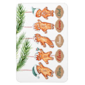 Individuelle Name Weihnachtskunst Gingerbrei Magnet (Vertikal)