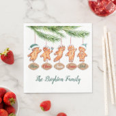 Individuelle Name Weihnachtskunst Gingerbrei Serviette (Beispiel)