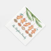 Individuelle Name Weihnachtskunst Gingerbrei Serviette (Ecke)