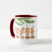 Individuelle Name Weihnachtskunst Gingerbrei Tasse (Vorderseite Links)