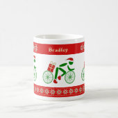 Individuelle Name-Weihnachtsradfahrer Kaffeetasse (Mittel)