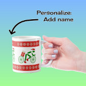 Individuelle Name-Weihnachtsradfahrer Kaffeetasse