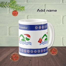Individuelle Name-Weihnachtsschwimmer Kaffeetasse