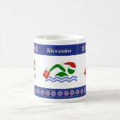 Individuelle Name-Weihnachtsschwimmer Kaffeetasse (Mittel)